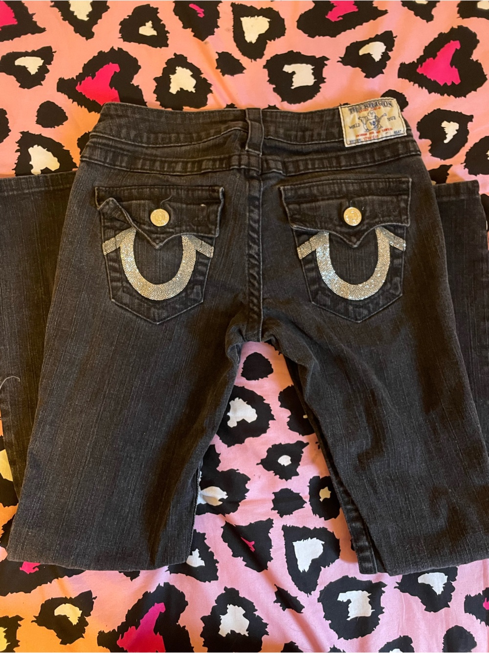 Women's True Religion Black Denim Jeans - Classic Straight Leg